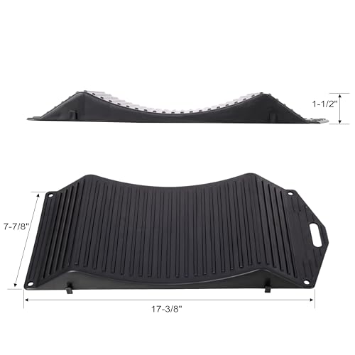 Tire Saver Ramps for Flat Spot and Flat Tire Prevention, 4-Pack Car Wheel Chocks Car Tire Ramps with Anti-Slip Interlocking Pads for Long-Term Vehicle Storage, Fits Cars, RVs and Trucks, Black