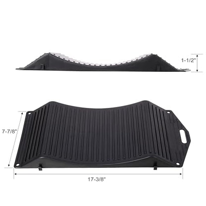 Tire Saver Ramps for Flat Spot and Flat Tire Prevention, 4-Pack Car Wheel Chocks Car Tire Ramps with Anti-Slip Interlocking Pads for Long-Term Vehicle Storage, Fits Cars, RVs and Trucks, Black