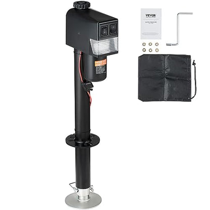 VEVOR Electric Tongue Jack, 3500lbs Capacity, 9.84"-33.85" Electric Trailer Jack with Waterproof Cover for RV, Horse, Utility Trailers - size: 3500 lbs