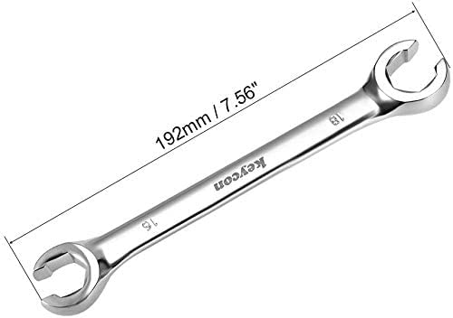 Auniwaig 16mm x 18mm Flare Nut Wrench 0.63 x 0.71 Inch Metric Double Open End Geardrive Flare Nut Wrench for Removing Replacing Nuts 2 Pcs - size: 16x18mm