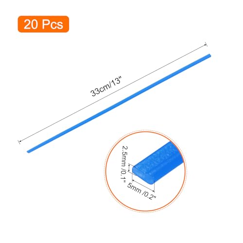 MECCANIXITY 20pcs 13 Inch Plastic Welding Rods PP Welding Strips Welder Rods for Car Bumper, Kayak Repair, Plastic Welder, Blue