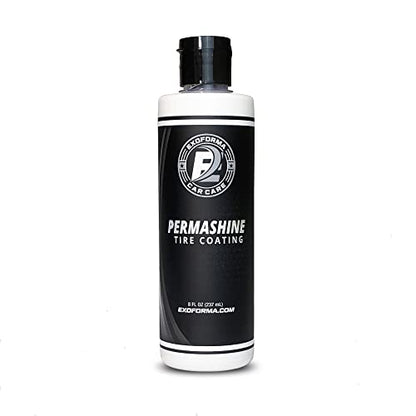 ExoForma PermaShine Tire Coating & Dressing - Extreme High Shine & Durability - Long-Lasting Acrylic Anti-Stick No-Sling Protection - Won’t Wash Off - Dries Fast to the Touch - 8 fl oz