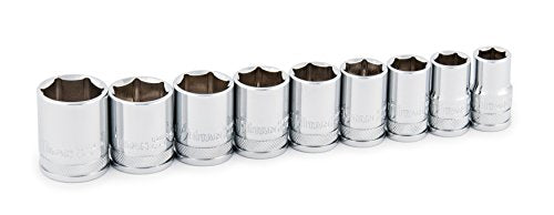 Titan 62002 1/2" Drive SAE 6-Point Socket Set, 9-Piece (1/2" - 1")