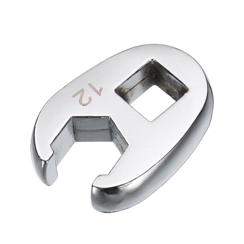 HARFINGTON Drive Crowfoot Wrench 3/8" Drive 12mm Metric Fractional Crowfoot Flare Nut Wrench 40Cr Chrome Plated Open End Crowfoot Wrench for Mechanics Automotive Repair Work - size: 12mm
