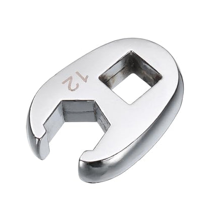 HARFINGTON Drive Crowfoot Wrench 3/8" Drive 12mm Metric Fractional Crowfoot Flare Nut Wrench 40Cr Chrome Plated Open End Crowfoot Wrench for Mechanics Automotive Repair Work - size: 12mm
