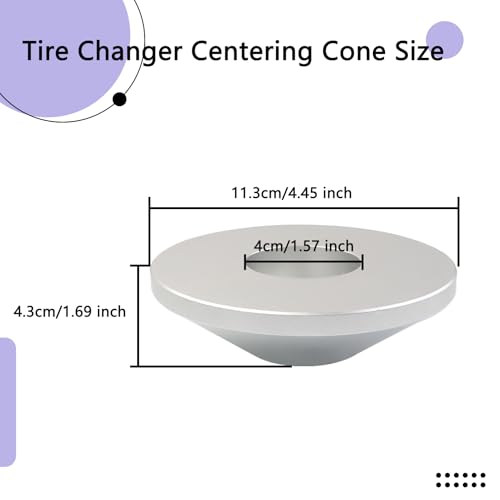 Manual Tire Wheel Changer Centering Cone, Fit for Most Passenger Car Truck, Billet Aluminum Upgrade Wheel Balancer Hold Down Cone Compatible with 1.67" Diameter Center, Fit Up to 4.4" Hub Opening - size: Large