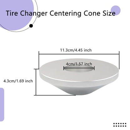 Manual Tire Wheel Changer Centering Cone, Fit for Most Passenger Car Truck, Billet Aluminum Upgrade Wheel Balancer Hold Down Cone Compatible with 1.67" Diameter Center, Fit Up to 4.4" Hub Opening - size: Large