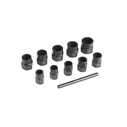 Twist Socket Set (11 Piece) Includes 1/2” Inch Lug Nut Remover With a 10mm, 11mm, 12mm, 13mm, 14mm, 15mm, 16mm, 17mm Socket Sizes Professional-Grade Lug Nut Extractor or Wheel Lock Removal