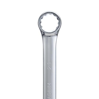 BLACK CANYON Metric 21mm Combination Wrench, 12-Point Box End & Hex Opening Design, Polished Steel - size: 21 mm