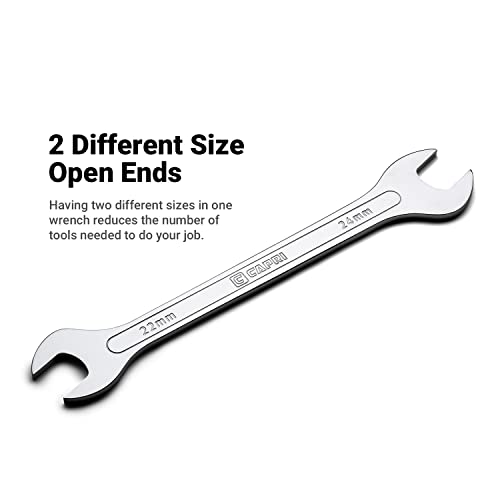 Capri Tools Super-Thin Open End Wrench Set, Metric, 6 to 19 mm, 7-Piece (11850-7MRK) - size: Metric Set, style: 7-Piece (6 to 19 mm)