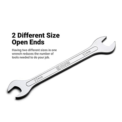 Capri Tools Super-Thin Open End Wrench Set with Wrench Rack, Metric, 6 to 28 mm, 12-Piece - size: Metric Set, style: 12-Piece (6 to 28 mm) w/ Wrench Rack