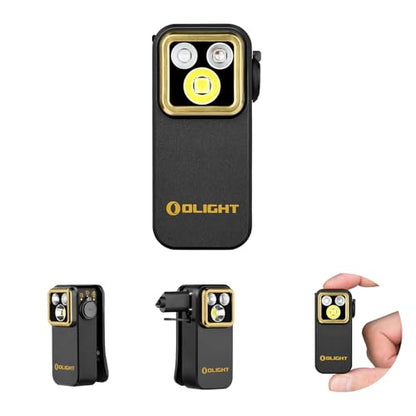 OLIGHT Oclip Pro S Pocket EDC Clip-on Flashlight, Black | RGB, UV, 600 Lumens, USB-C Charging, Flash Modes, Magnetic Clip, Inspection, Signaling, Work, Outdoor Use - color: Black