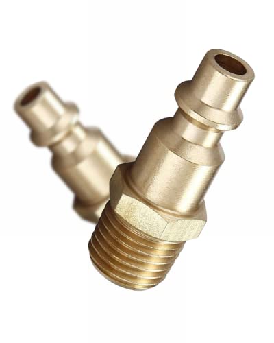 Brass 1/4-Inch NPT Male Air Hose Quick Connect Adapter | Industrial, Air Coupler and Plug Kit, Air Compressor Fittings, 10pcs (Male NPT) - size: Male Plug 10 Piece Kit