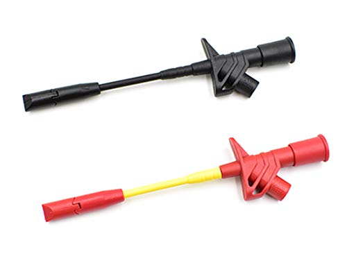 2Pcs Insulation Wire Piercing Probe Clip Test Lead Kit Multimeter Test Probes with 4mm Banana Socket for Automotive Diagnostic Tester Tool