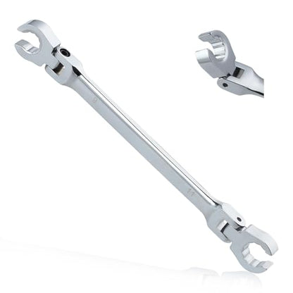 Flex Head Flare Nut Wrench 10 * 12mm Flare Nut Wrench Set Metric Flare Tool Double Flexible Flare Nut Line Wrench Flare Tool Flex Tools 40Cr for Automotive Repairs Plumbing Repairs - style: 10*12mm