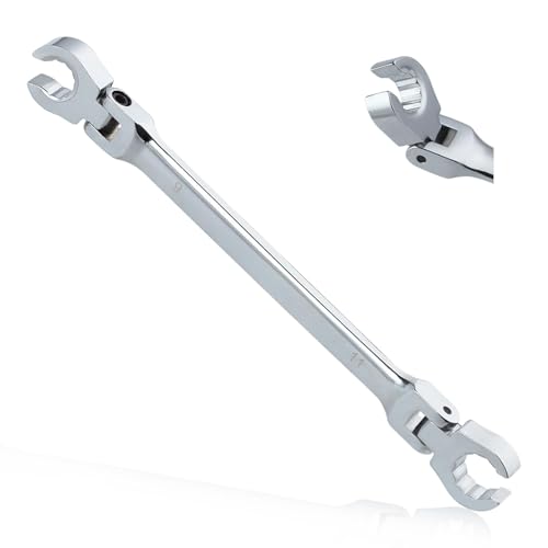 Flex Head Flare Nut Wrench 10 * 12mm Flare Nut Wrench Set Metric Flare Tool Double Flexible Flare Nut Line Wrench Flare Tool Flex Tools 40Cr for Automotive Repairs Plumbing Repairs - style: 10*12mm