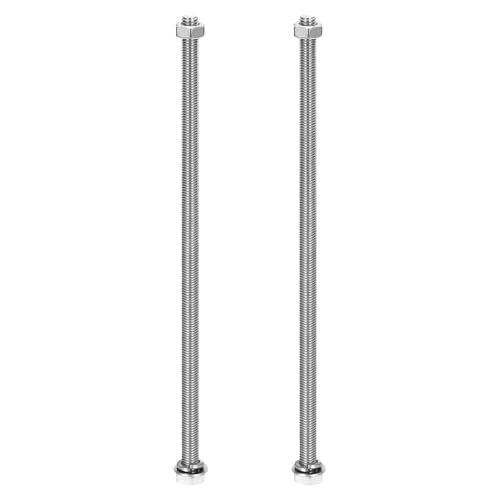 MECCANIXITY M8 x 250mm 304 Stainless Steel Hex Head Screws Bolts, Nuts, Flat & Lock Washers Assortment Kit, Fully Threaded, Bright Finish for Home, Electronic, Machine, 2 Sets - size: M8 x 250mm