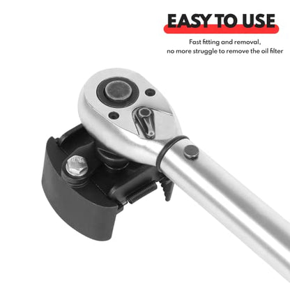 BILITOOLS Universal Adjustable Oil Filter Wrench with Auto-Clamp Spring | 1/2-Inch Drive Removal Tool, Fits 60-80 mm (2.36-3.15 Inch) Engine Filters, Conduit and Fittings - size: 60-80mm
