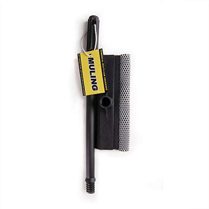 Window Squeegee Cleaning Tool 2 in 1 Window Cleaning Car Squeegee Windshield Cleaning Sponge and Rubber Squeegee,Black, Auto Squeegee