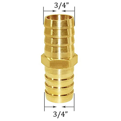 Joywayus 3/4" ID Hose Barb Fitting Hex Union Brass Adapter Water/Fuel/Air(Pack of 10) - size: 0.75 Inch, style: 10PCS