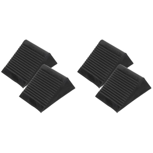 ibasenice Rubber Wheel Chocks 4-Pack 4.72"x3.93"x5.90" Heavy-Duty Anti-Slip Tire Stoppers for Trailer, RV, Truck, Camper, Garage—Secure Parking & Wheel Change