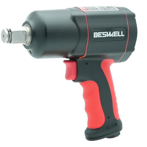 BESWELL BW-134F1N 3/4-Inch Mini Air Impact Wrench - 1230 Ft-Lbs Max Torque | Compact mini pneumatic gun designed for light truck repair, tight engine spaces, and demanding automotive maintenance.