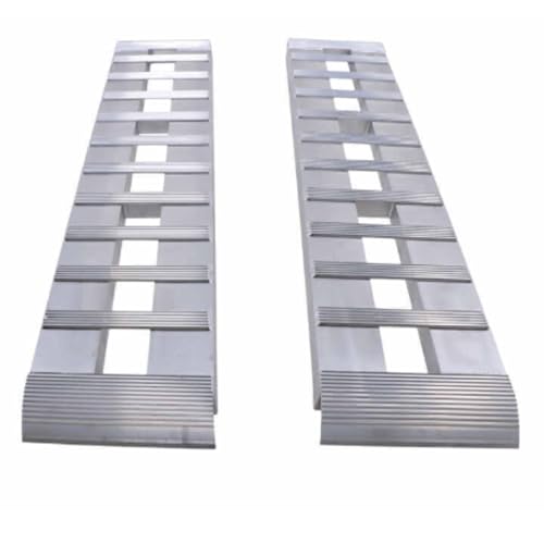 GEN-Y Hitch Heavy Duty Aluminum Loading Ramps - Set of 2, 10 Feet Long x 15 Inches Wide, 10000 lbs Capacity, Hybrid Hook and Plate Ends, Serrated Cross Rungs for Maximum Traction - size: 10'