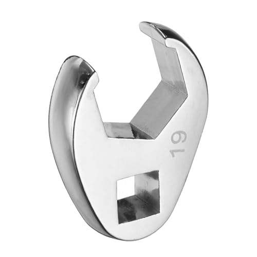 HARFINGTON Drive Crowfoot Wrench 3/8" Drive 19mm Metric Fractional Crowfoot Flare Nut Wrench 40Cr Chrome Plated Open End Crowfoot Wrench for Mechanics Automotive Repair Work - size: 19mm