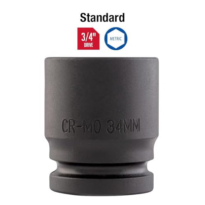 Sunex 434m 3/4-Inch Drive 34-Mm Impact Socket