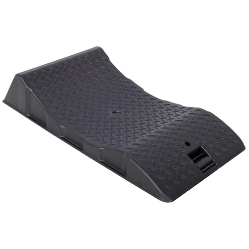 2 Pack Tire Saver Ramps for Cars, SUVs, RVs - Anti-Slip Hard Plastic Tire Cradle for Long-Term Storage, Interlocking Flat Spot Prevention Wheel Support, 22.8"x11.8" Black (2)