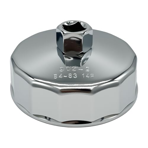 84mm Oil Filter Wrench, 14 Flute Wrench & 1/2Inch Square Drive Flute Oil Filter Removal Tool - size: 84mm 14 Flute