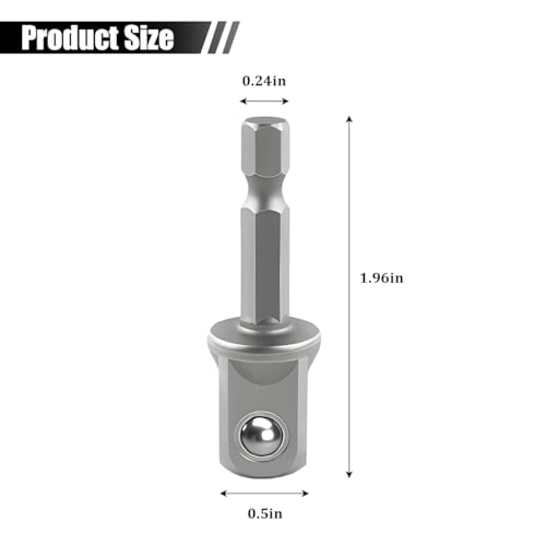 Trailer Jack Drill Adapter, Towing Vehicle Jack Crank Handle Cordless Power Drill Adapter Kit with 1/2" Socket, Auto Replacement Accessories, Universal for RV Campers Utility Trailer