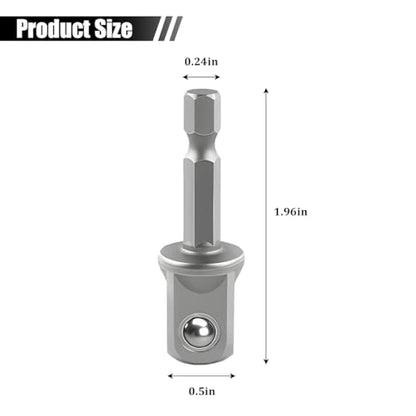 Trailer Jack Drill Adapter, Towing Vehicle Jack Crank Handle Cordless Power Drill Adapter Kit with 1/2" Socket, Auto Replacement Accessories, Universal for RV Campers Utility Trailer