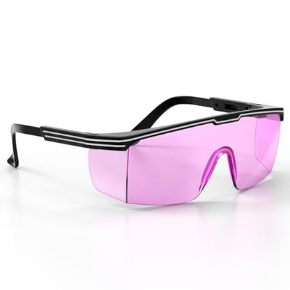 xaegistac Anti Fog Safety Glasses with Side Shields | UV400 Protective Eyewear,Impact Resistant Safety Goggles for Men Women - color: Purple Lens and Black Frame