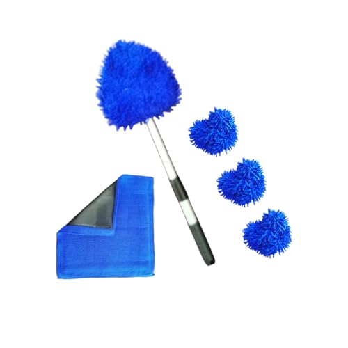 Premium Clay Towel & Windshield Cleaning Tool Kit – 4 Reusable Microfiber Pads, Extendable Handle & Detailing Clay Towel – Car Glass & Paint Care Combo