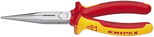 KNIPEX Tools - Long Nose Pliers With Cutter, 1000V Insulated (2618200US), 8 inches