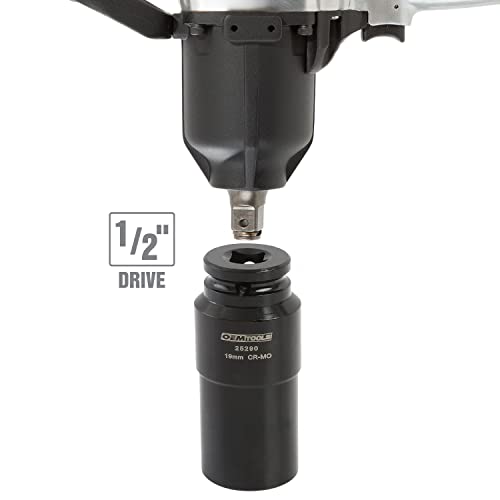 OEMTOOLS 25290 19mm Crank Bolt Socket, Heavy Duty Harmonic Balancer Socket For Stubborn Bolts, 19mm Impact Socket 1/2 Drive Crank Bolt Removal Tool - style: 19 millimeter