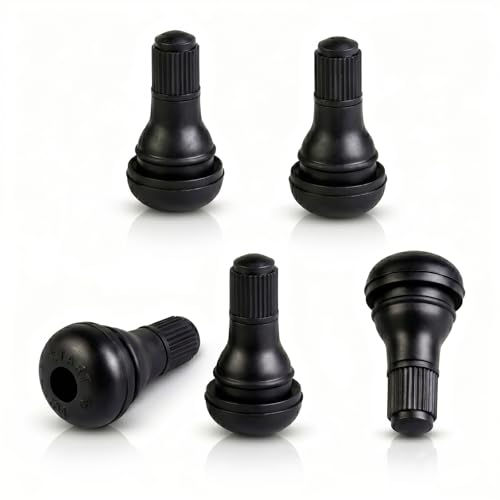 5 Pcs TR412 Black Short Tubeless Rubber Snap-in Tire Valve Stems | Perfect for 0.453" (11.5mm) Rim Holes on Standard Vehicle Tires - Universal Fit for Car, Truck, SUV, Motorcycle & Lawn Mower