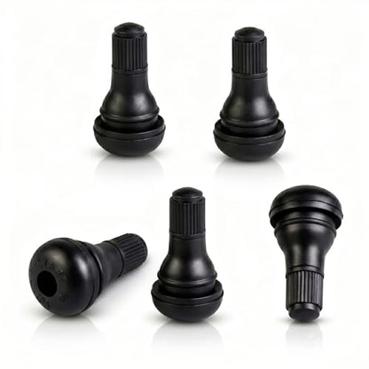 5 Pcs TR412 Black Short Tubeless Rubber Snap-in Tire Valve Stems | Perfect for 0.453" (11.5mm) Rim Holes on Standard Vehicle Tires - Universal Fit for Car, Truck, SUV, Motorcycle & Lawn Mower