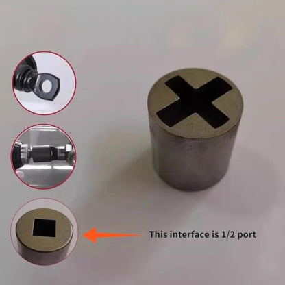 Universal Jack Socket Adapter for Hand Drill, 2025 Upgraded Scissor Jack Drill Adapter with Rust-Resistant Steel and 1/2" Socket Bit