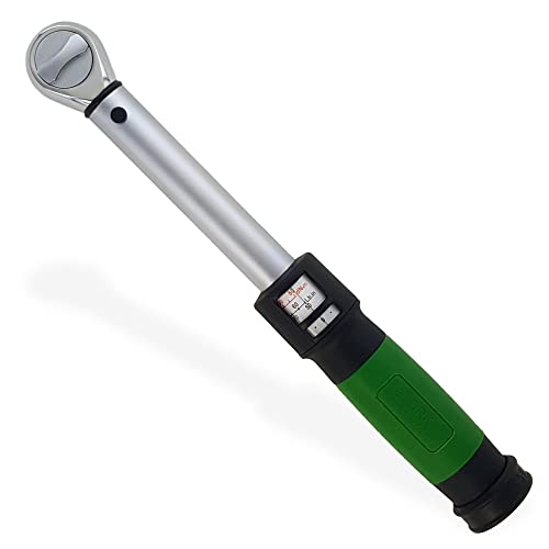 Click-Style Torque Wrench - ⅜” Drive 50 - 250 in. lbs. (5.65–28.25 n.m.) 45 Tooth Ratchet Socket Wrench for Mechanic Tool Set, Easy Read Scale & Ergonomic Grip, Professional Hand Tools for Repairs - size: 3/8-Inch, style: 50-250 in.-lb