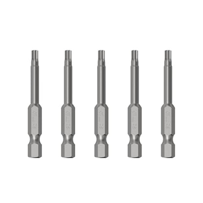 5PCS T10 Magnetic Tamper Proof Torx Screwdriver Bits, 1/4 Inch Hex Shank 2.6 Inch Length S2 Steel Security Drill Torx Head Drill Screw Driver Tools(65mm Long, Star 6 Point) - size: T10