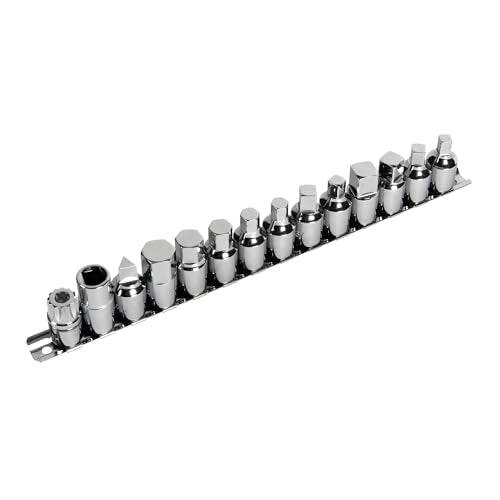 Performance Tool W54287 15-Piece Drain Plug Socket Set With 11mm & 13mm Square Drive For Subaru Differentials, Silver - style: 15pc Drain Plug Socket Set