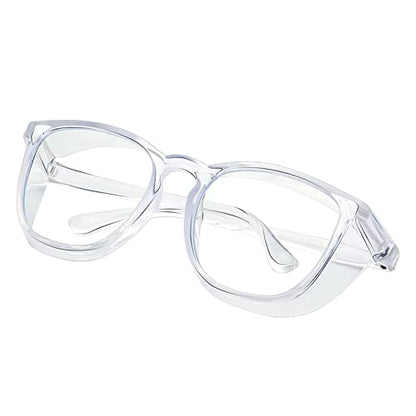 Safety glasses Goggles Nurses Protective Eyewear - Anti Fog Square Frame Stylish Clear Glasses for Women Men - color: A09-clear