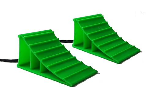 Apex RV Heavy Duty Wheel Chocks Stop Vehicle from Rolling Safety Wheel Blocks for RVs Trucks Trailers Campers Cars and Boats Essential RV Camper and Boat Accessories (Pair) - size: Pair