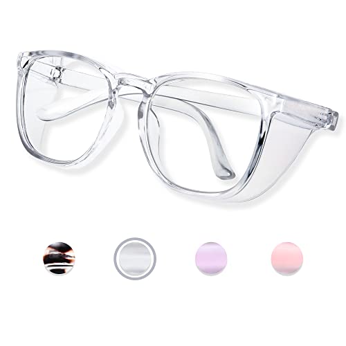Anti Fog Safety Glasses for Women, Safety Goggles for Nurse, Protective Eyewear, Blue Light Blocking & UV Protection - color: Clear