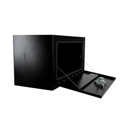 Steel Underbody Truck Tool Box ,Storage Organizer Toolbox with Key & Lock | Waterproof Tongue Box for Storage with Smooth Surface for Truck, Pickup, RV, Trailer - Black, 30" x 14" x 16" - size: 30" x 14" x 16"
