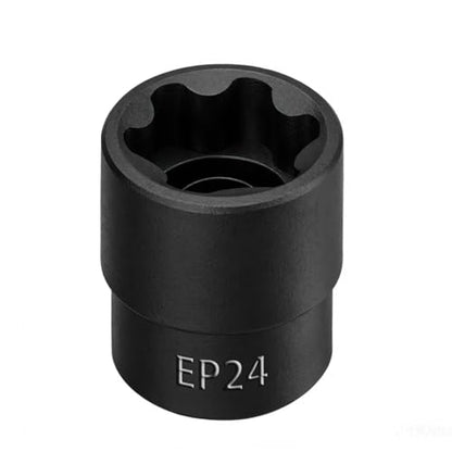 EP Socket EP24, 6 Point 1/2” Dr Female External E-Torx Plus Socket | EP Socket, Female External, E-Torx Plus Socket, External, Cr-V Steel, High Deformation Prevention - size: EP24