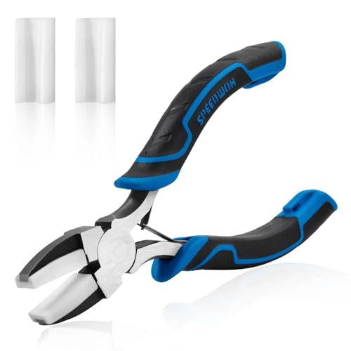 SPEEDWOX 5.5 Inches Nylon Nose Pliers Double Nylon Flat Jaw Pliers Carbon Steel Jewelry DIY Tools Jewelry Making Supplies for Grasping Straightening Ring Opening Shaping Thin Metal Soft Jaw - style: Nylon Nose Pliers