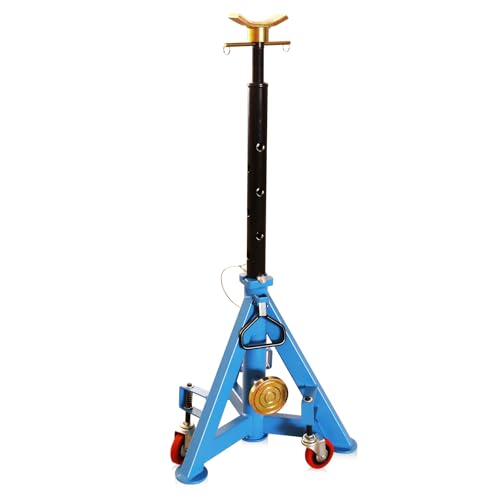 HKTE 16 Ton Heavy Duty Jack Stand with Wheels & Patented Handle, Dual Interchangeable Tops, 35,000 lbs Capacity, Adjustable Height (26"-40.9") for Trucks, Pickups, SUVs, Farm Vehicles, Auto Repair - color: JACK STANDS 35000LB
